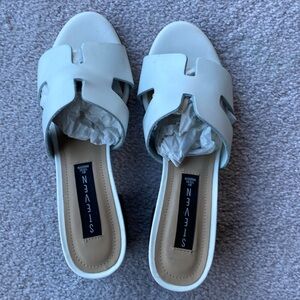 Steve Madden White Sandals.